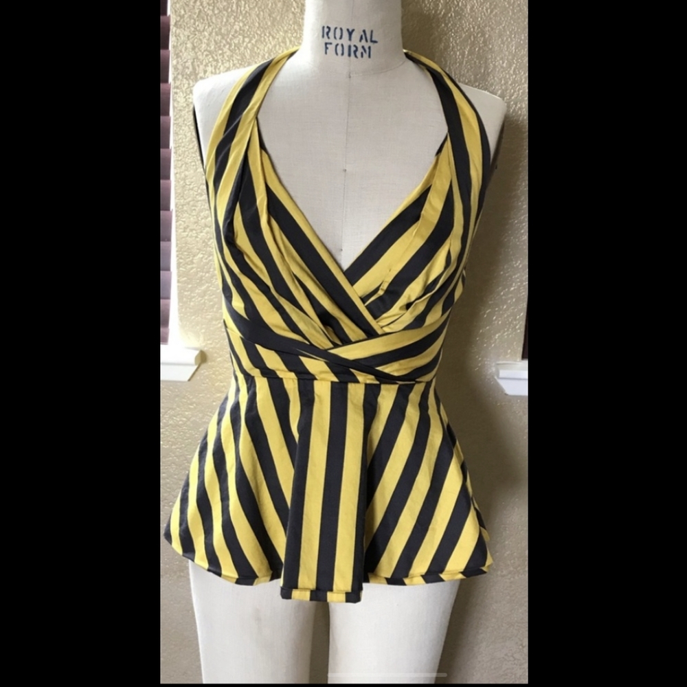 Anthropologie (Odille) peplumed halter top